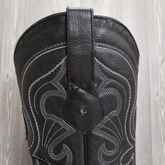 Los Altos Black Ostrich Leather‎ Boots Mens Size 7 Rodeo Western Cowboy Handmade main image 5